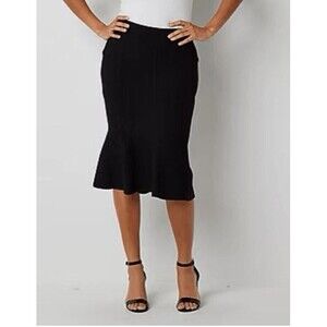 Bold Elements Women's Midi Flared Skirt – Size Small – Black – Pre-Owned